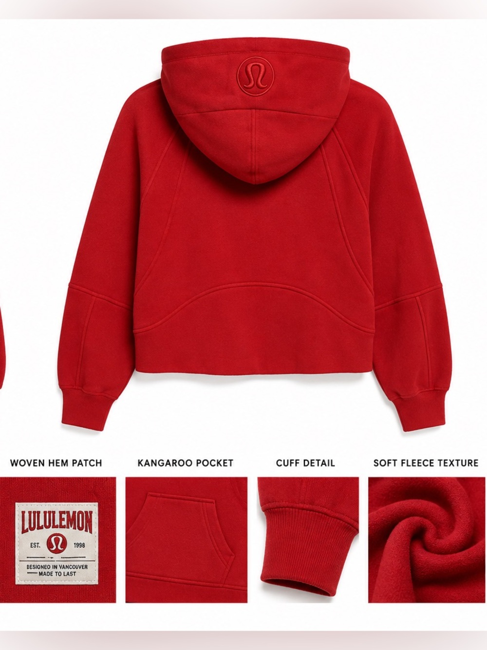🆕 Lululemon x Tampa Bay Buccaneers Women’s Red 1/4 Zip Hoodie NWT - Picture 4 of 4